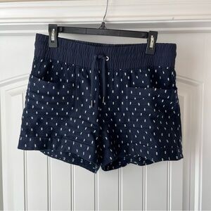 Athleta linen Navy Blue Women's Shorts size 8 summer vacation flowy boho